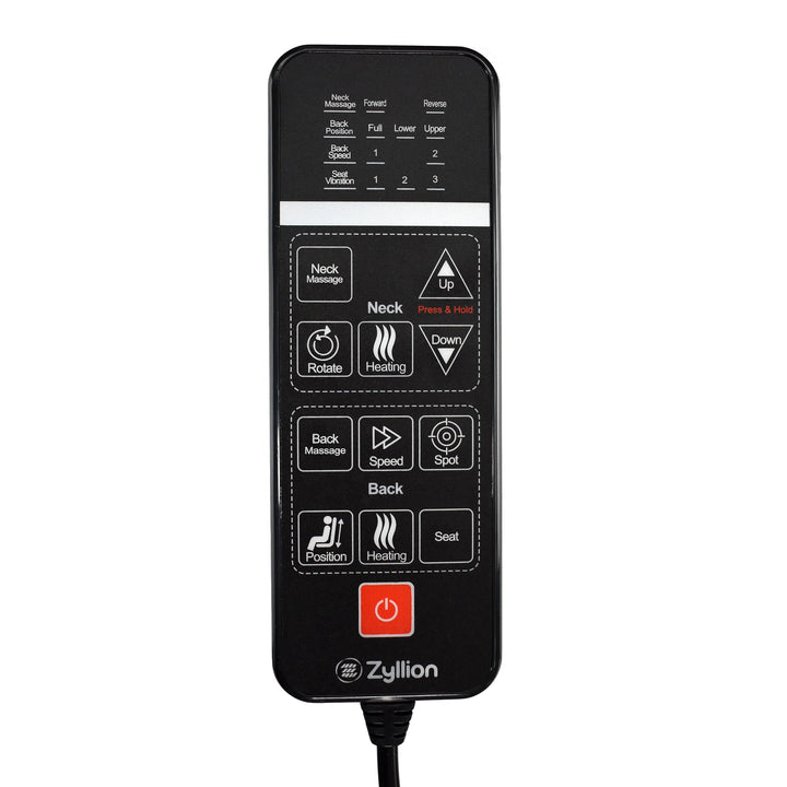 Zyllion Shiatsu Neck and Back Massager Cushion Pad for Chair with Heat and Remote (ZMA-33)