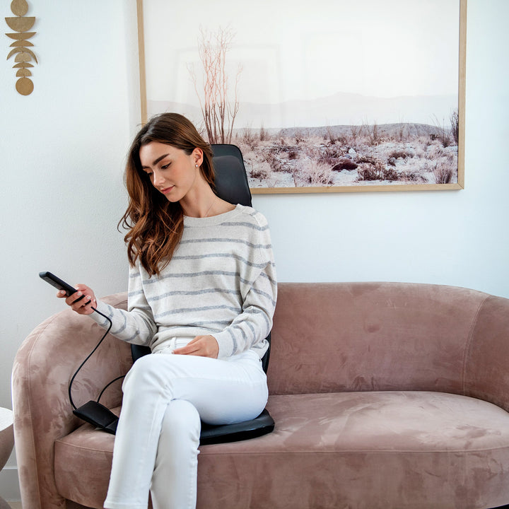 Zyllion Shiatsu Neck and Back Massager Cushion Pad for Chair with Heat and Remote (ZMA-33)