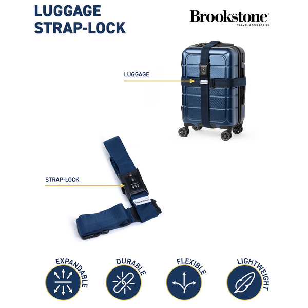 Brookstone 2 Way Luggage Strap + Combo Lock