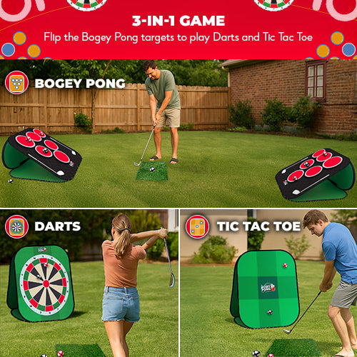 Bogey Pong | 3-in-1 Backyard Golf Pong Game Set