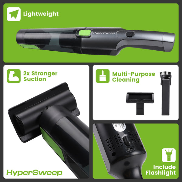 HyperSweep Handheld Cordless Vacuum Cleaner 12V High Power Car Vacuu