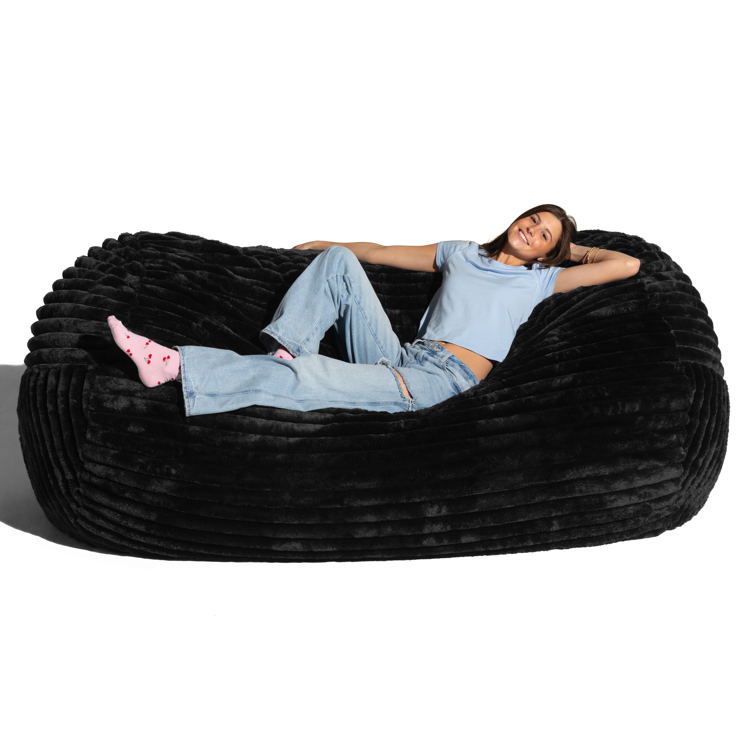 Jaxx Grand Lounger 7 Foot Bean Bag Sofa -Mondo Fur – Brookstone