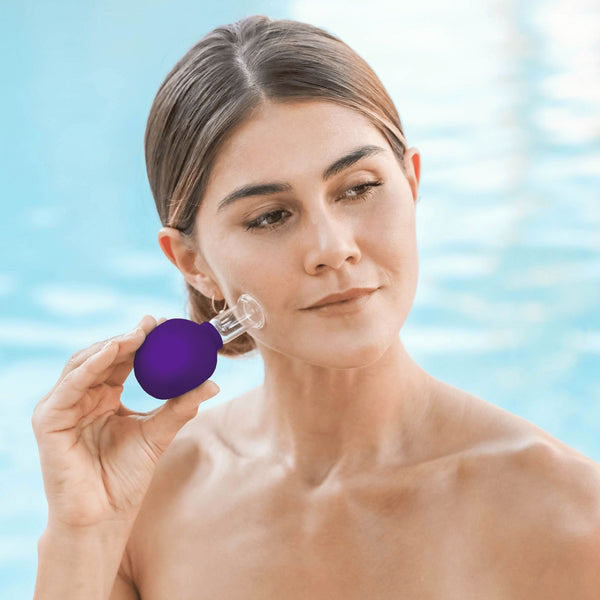 GLAM Chic Glass Cupping Cup for Face 03 Purple Brookstone