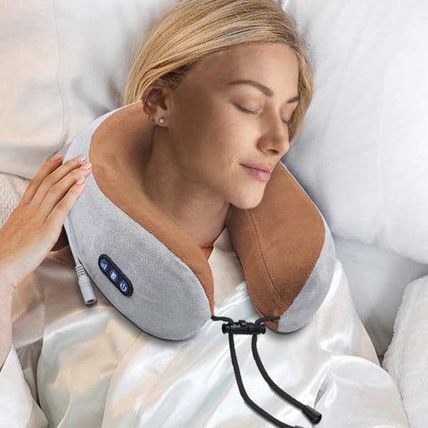 Black & Gray Cordless Neck Massage Pillow