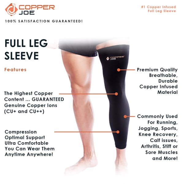 1 Pair Full Leg Compression Sleeves for Women & Men,Extra Long Leg & Calf Braces Knee Sleeve for Basketball, Football, Running, Working Out, Arthritis