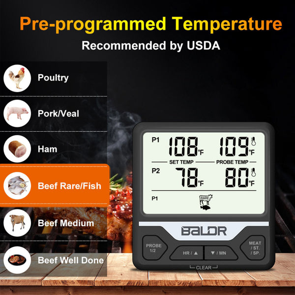 BALDR Dual Probe Digital Cooking Thermometer Brookstone