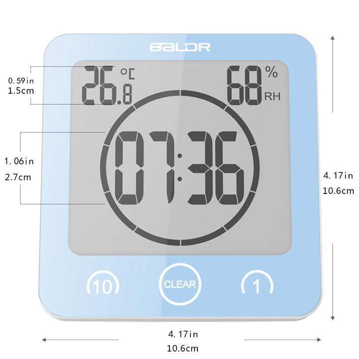 BALDR Waterproof Shower Clock - Reliable Waterproof Clock for Showers