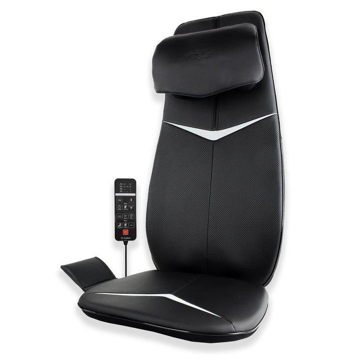 Zyllion Shiatsu Neck and Back Massager Cushion Pad for Chair with Heat and Remote (ZMA-33)