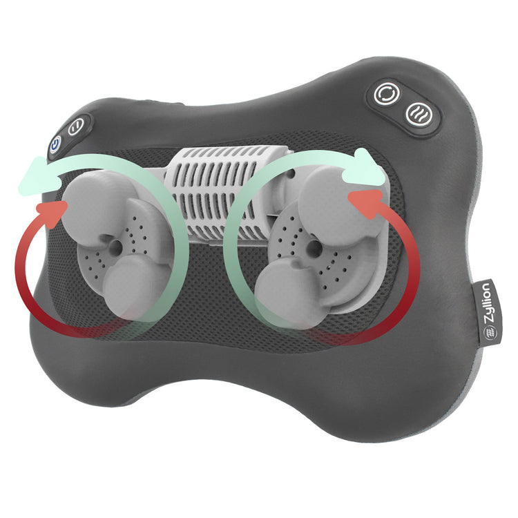 Rechargeable Shiatsu Back and Neck Massager Pillow with Heat (ZMA-34RB) by Zyllion