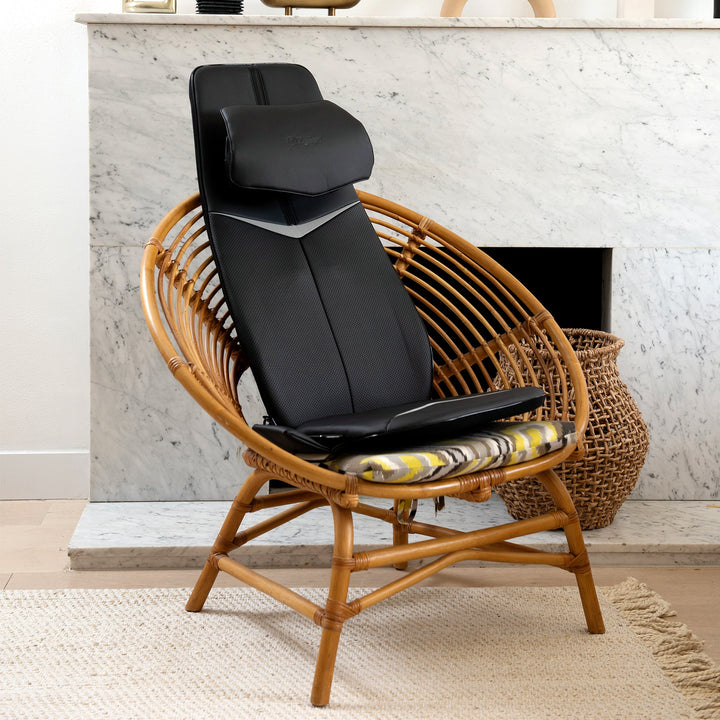 Zyllion Shiatsu Neck and Back Massager Cushion Pad for Chair with Heat and Remote (ZMA-33)