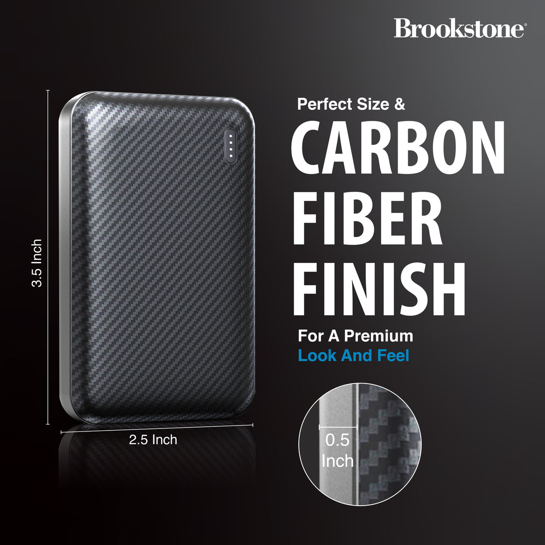 Brookstone Carbon Fiber 5000mah Power Bank