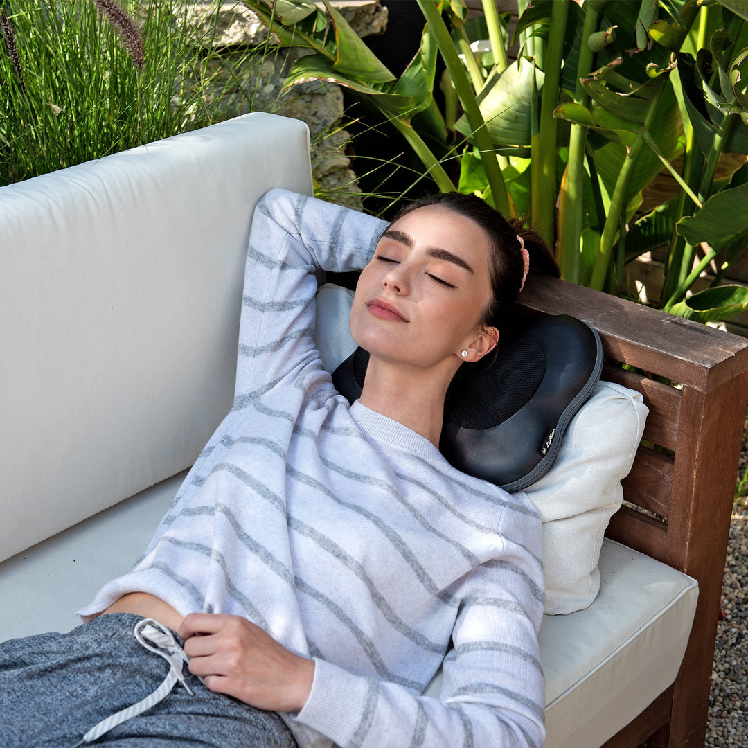 Rechargeable Shiatsu Back and Neck Massager Pillow with Heat (ZMA-13RB) by Zyllion
