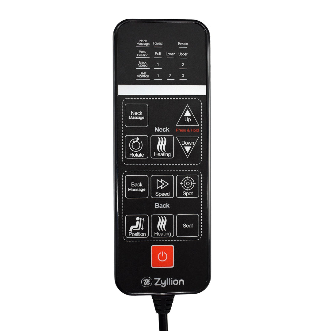 Zyllion Shiatsu Neck and Back Massager Cushion Pad for Chair with Heat and Remote (ZMA-33)