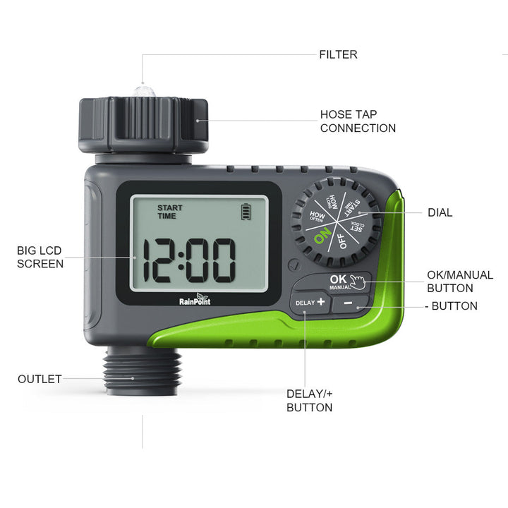 RAINPOINT Single-Outlet Programmable Sprinkler Timer