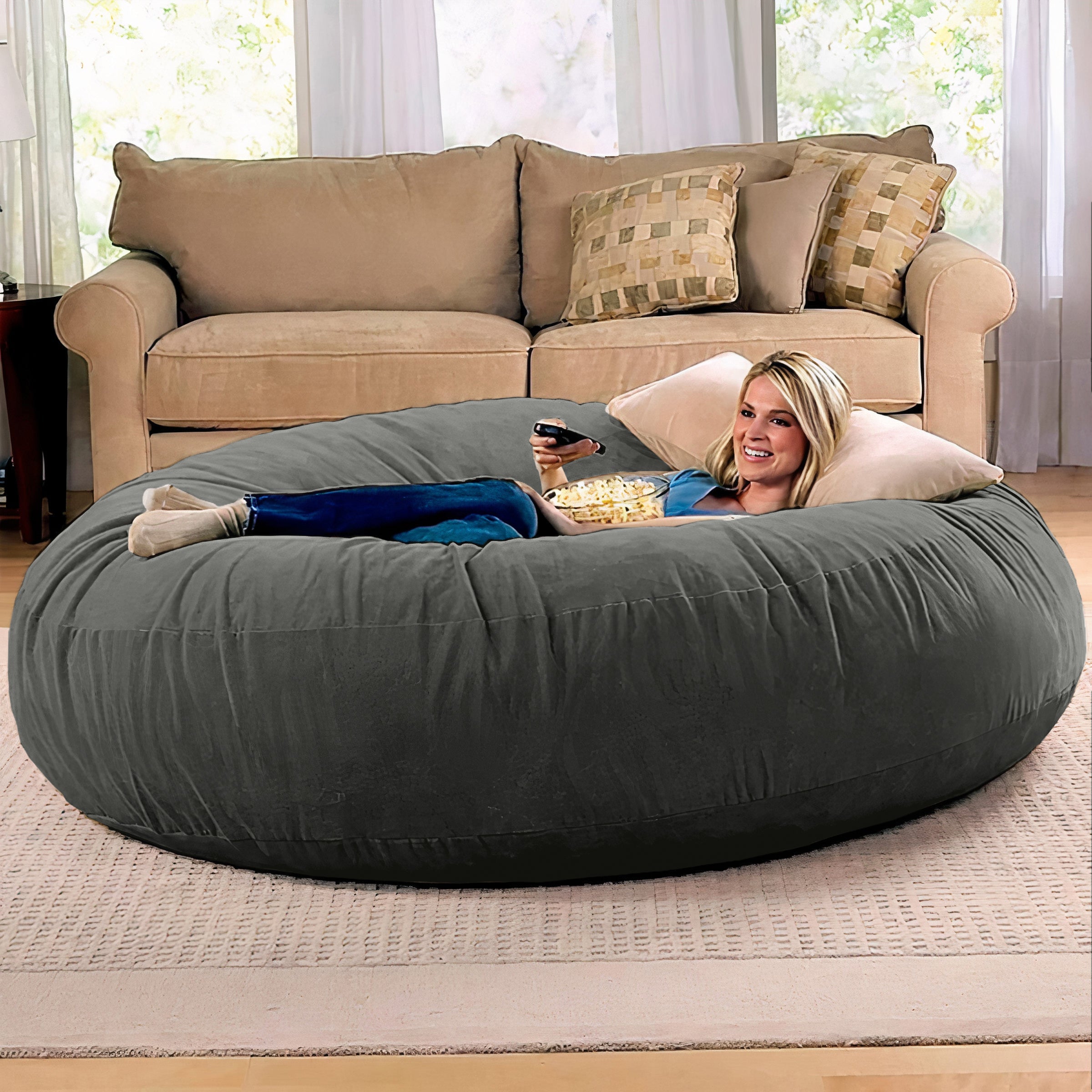 Jaxx 6 Foot Cocoon - 2-in-1 Convertible Bean Bag Bed & Large Bean