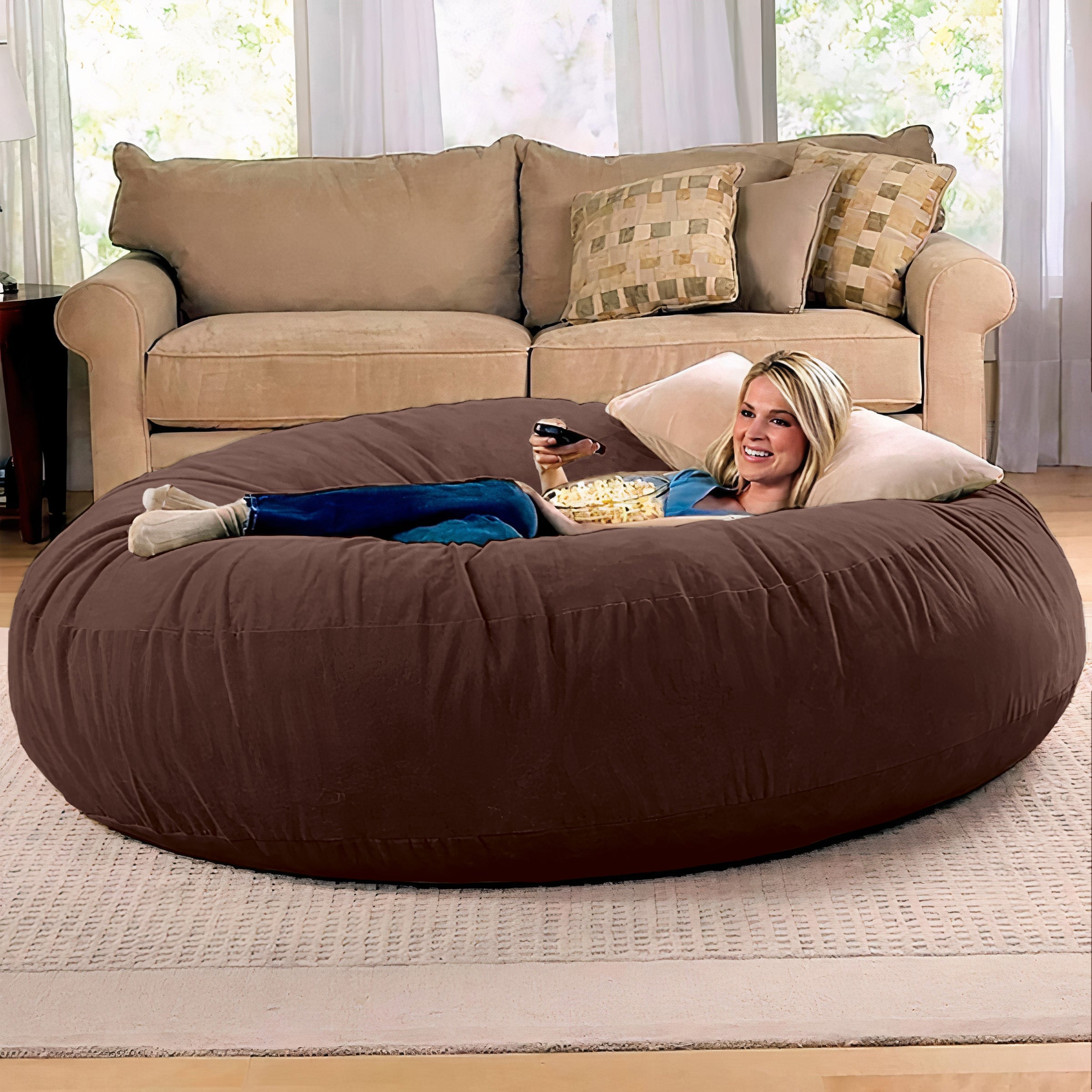 Jaxx 6 Foot Cocoon - 2-in-1 Convertible Bean Bag Bed & Large Bean