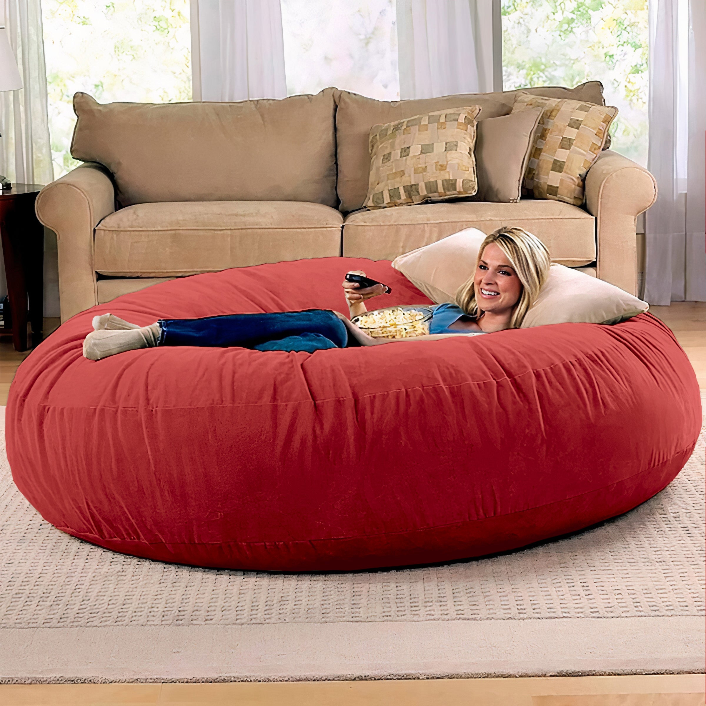 Bella シュシュ - Large Jaxx 6 Foot Cocoon - 2-in-1 Convertible Bean Bag Bed & Large Bean