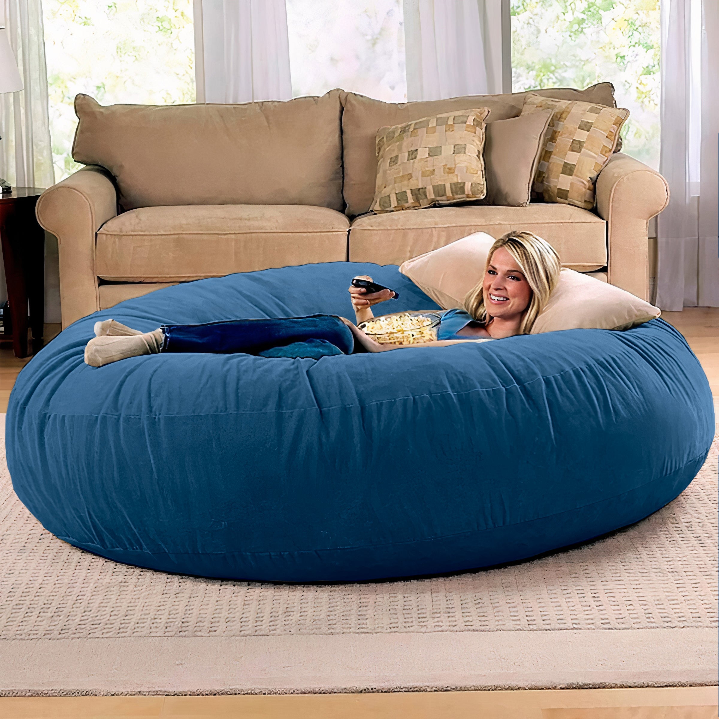 Bella シュシュ - Large Jaxx 6 Foot Cocoon - 2-in-1 Convertible Bean Bag Bed & Large Bean