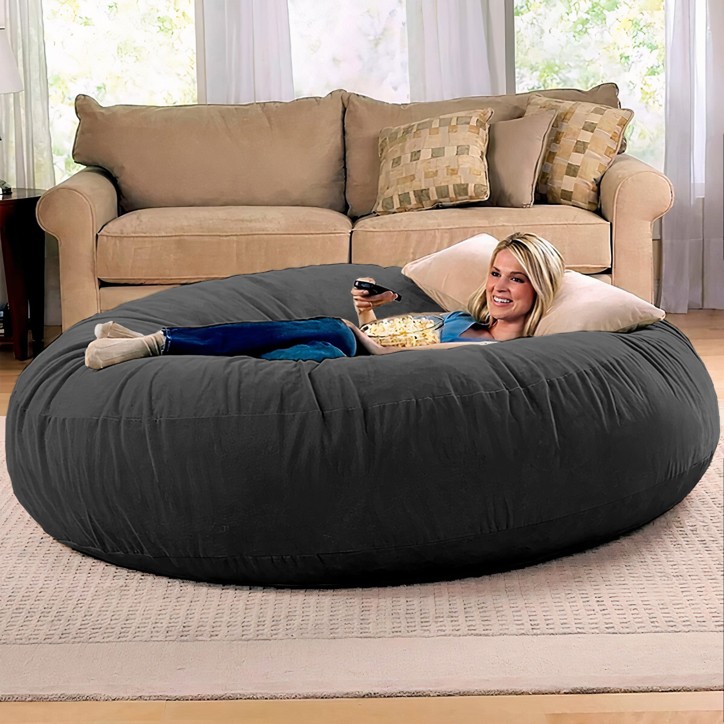Jaxx 6 Foot Cocoon - 2-in-1 Convertible Bean Bag Bed & Large Bean