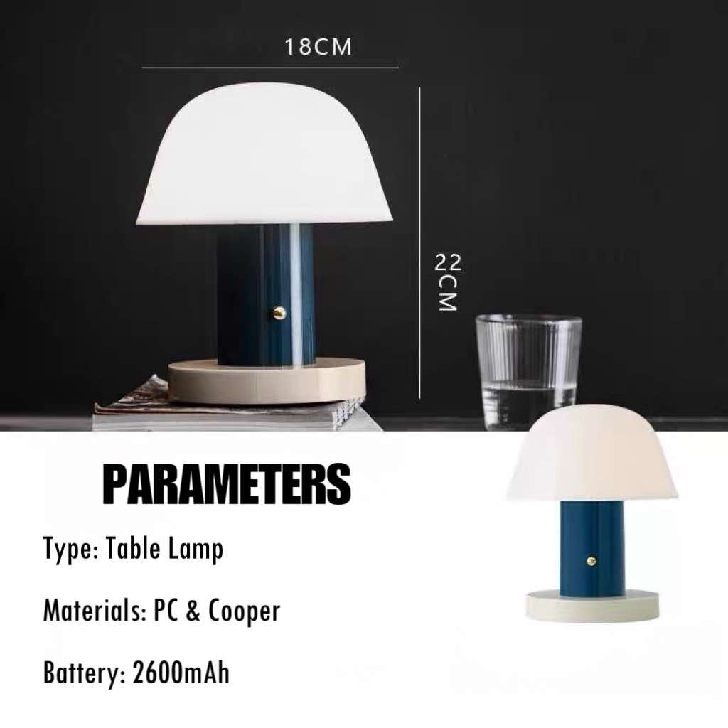 Nordic Cute Mushroom Setago Table Lamp - Dimmable Portable Quirky Nursery Light by INSPECIAL HOME