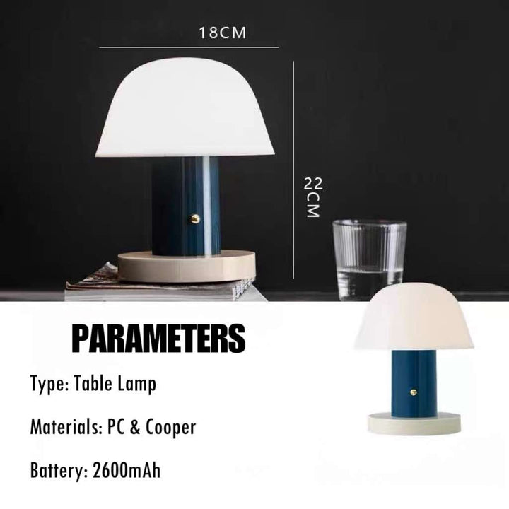 Nordic Cute Mushroom Setago Table Lamp - Dimmable Portable Quirky Nursery Light by INSPECIAL HOME