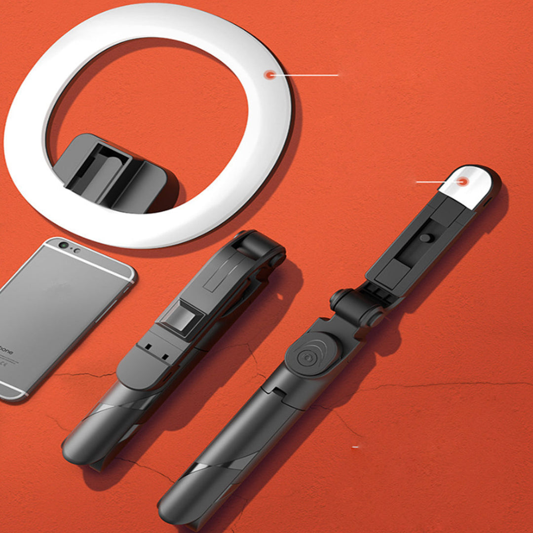 Self Video Portrait Soft Halo Light Stand With Dual LED Light and Bluetooth Remote