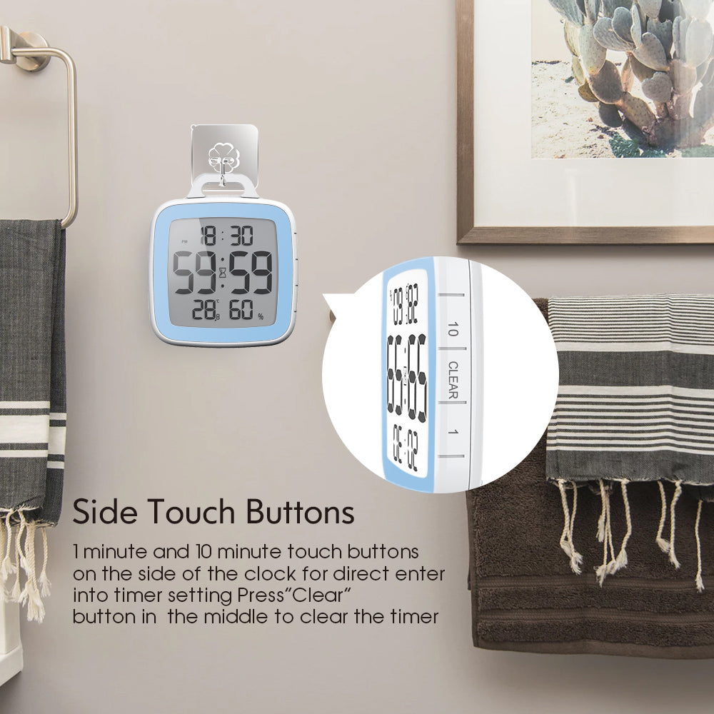 BALDR Waterproof Shower Clock With Timer for Bathrooms