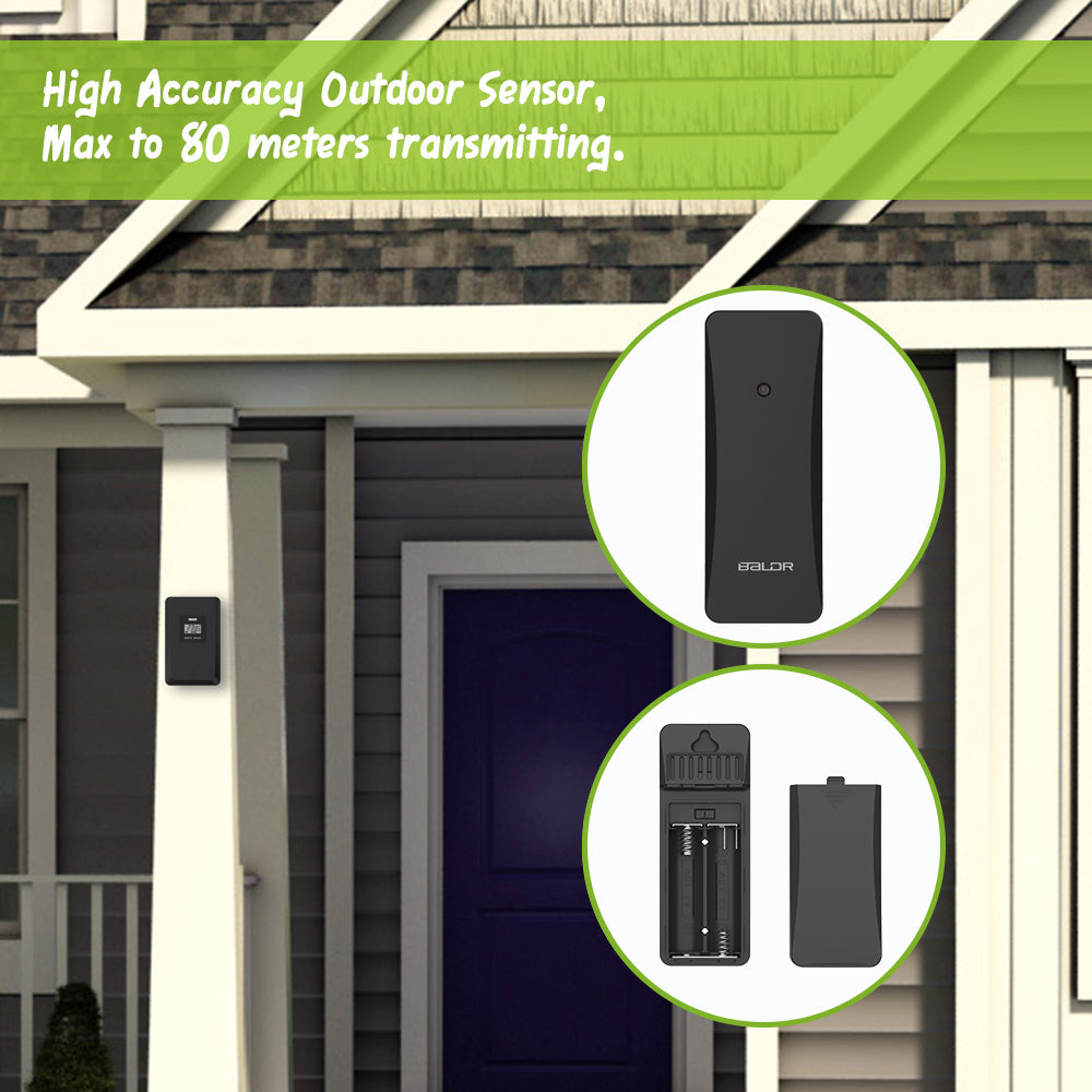 BALDR Wireless Weather Station, Digital Thermometer & Hygrometer (Indoor&Outdoor),