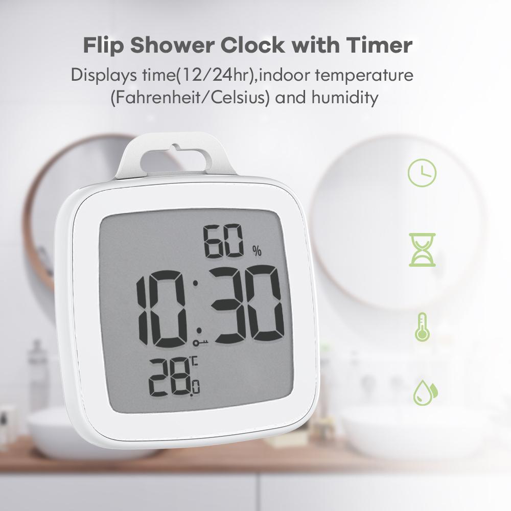 BALDR Waterproof Shower Clock With Timer for Bathrooms