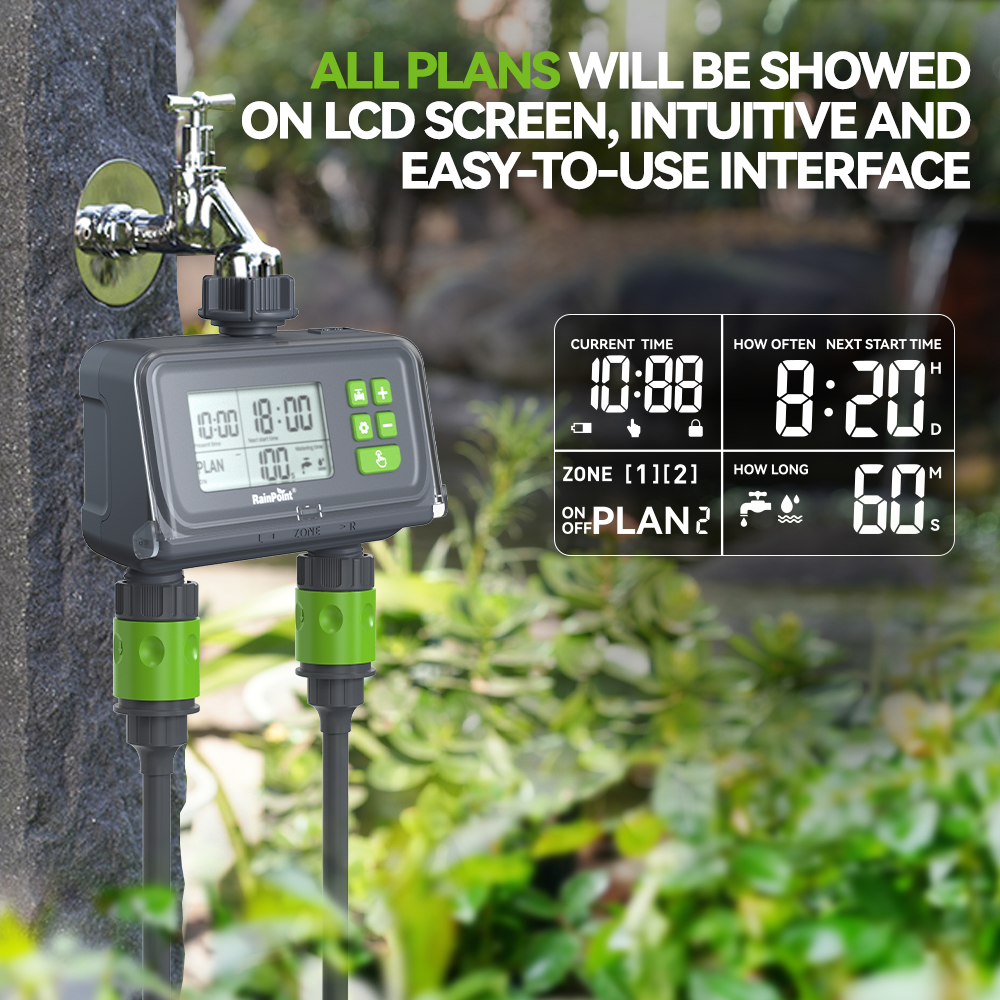 2 Zone Water Timer for Garden Hose