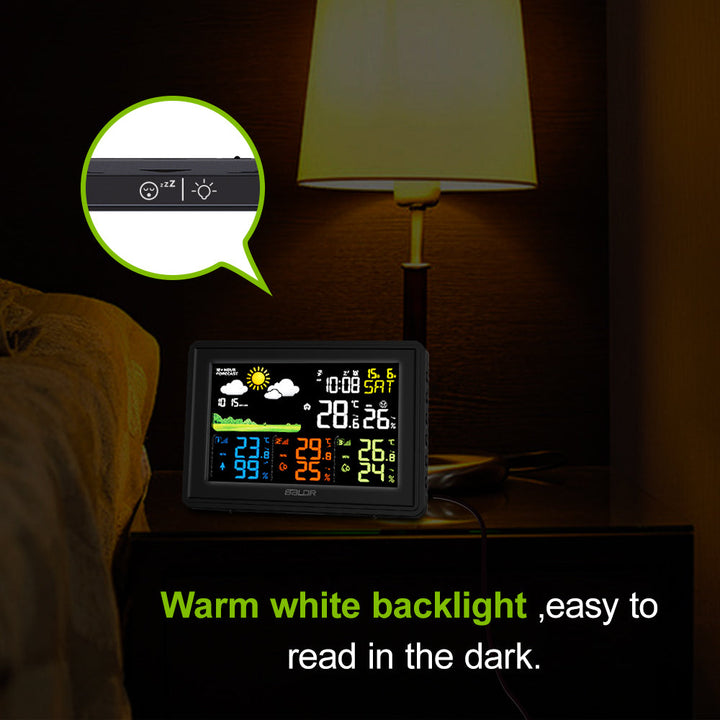 BALDR WS0359 Weather Station Wireless Indoor Outdoor with Temperature Monitor and 3 Remote sensors