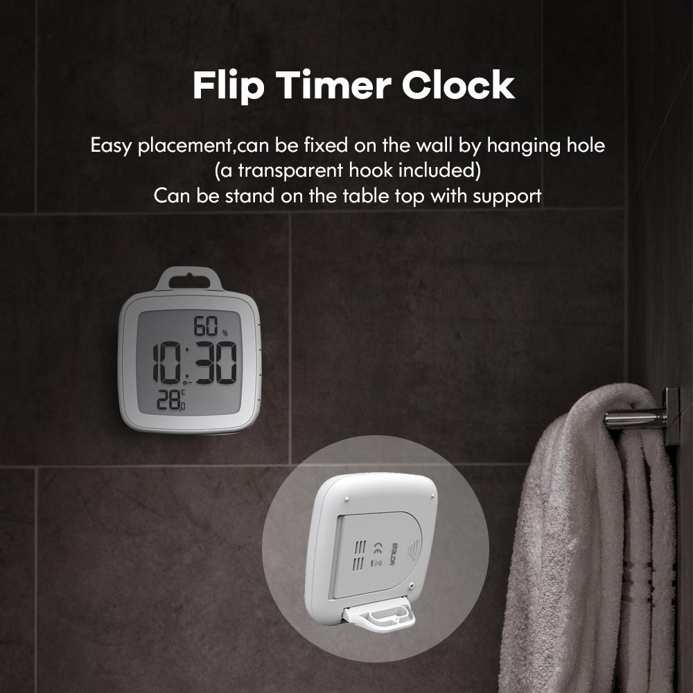 BALDR Waterproof Shower Clock With Timer for Bathrooms