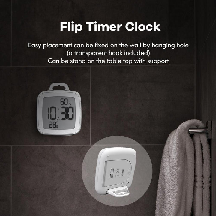 BALDR Waterproof Shower Clock With Timer for Bathrooms