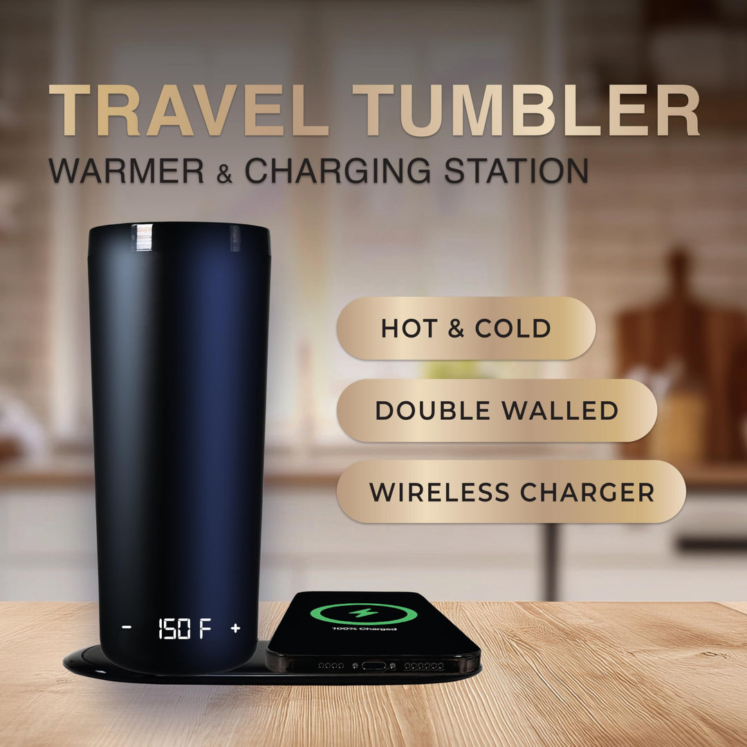 Brookstone Travel Tumbler Warmer & Wireless Phone Charging Station