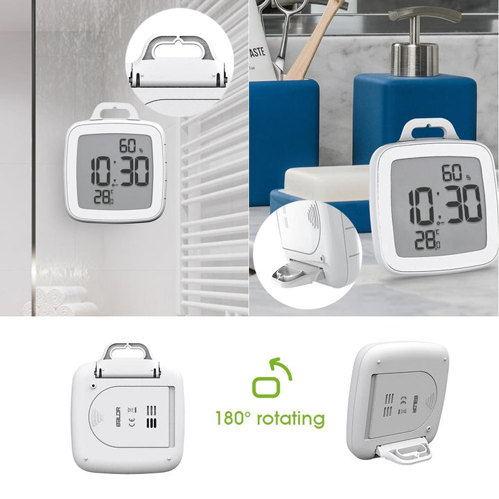 BALDR Waterproof Shower Clock With Timer for Bathrooms