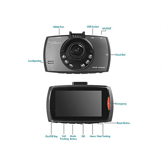 SafetyFirst HD 1080p Car Dash CamCorder With Night Vision