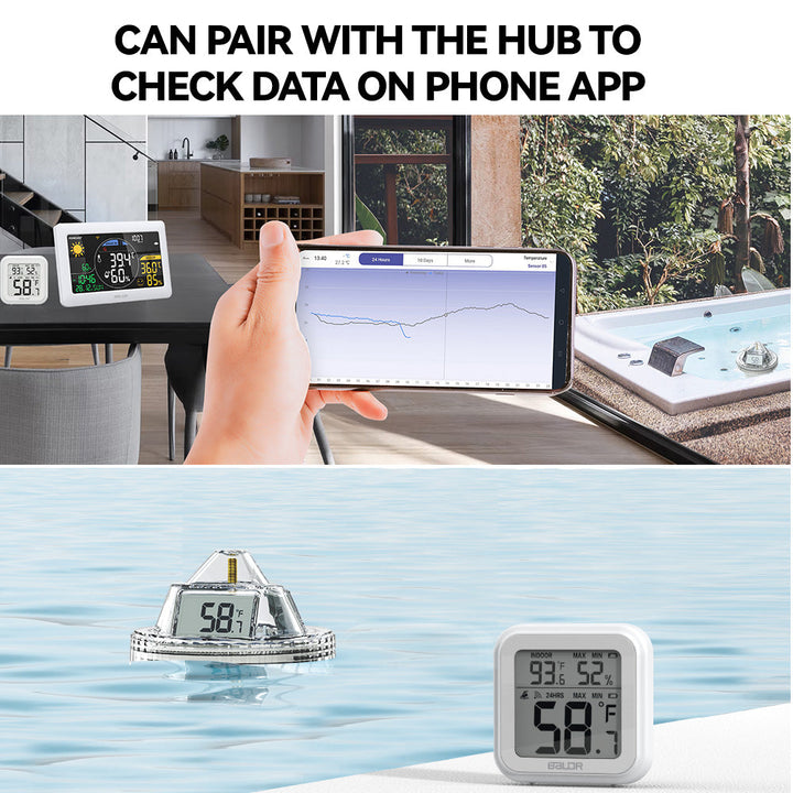 RAINPOINT Wireless Pool Thermometer – Accurate Swimming Pool & Pond Temperature Monitor