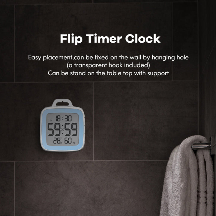 BALDR Waterproof Shower Clock With Timer for Bathrooms