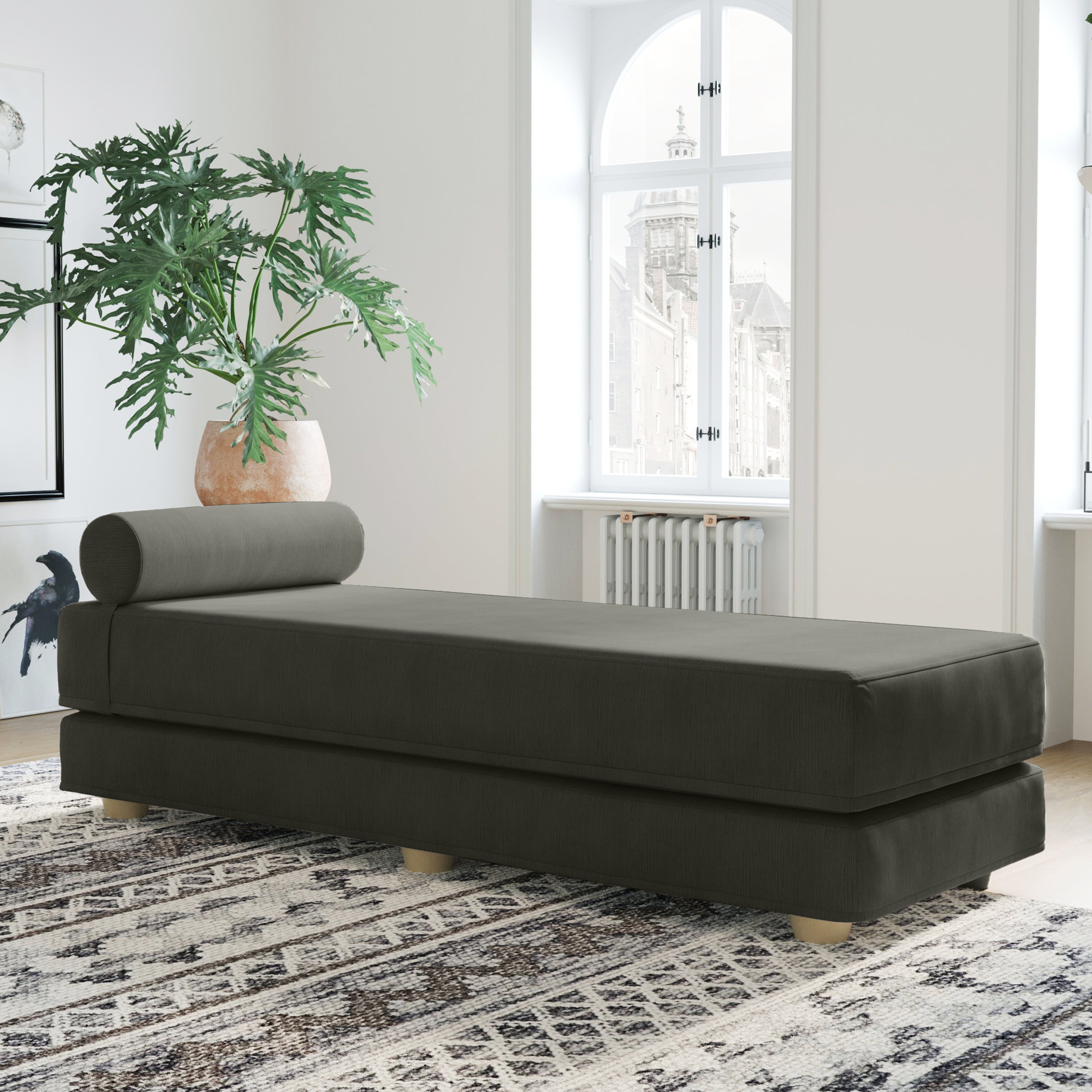 Jaxx Alon Daybed | Fold-Out Sleeper | Queen-Size Mattress – Brookstone