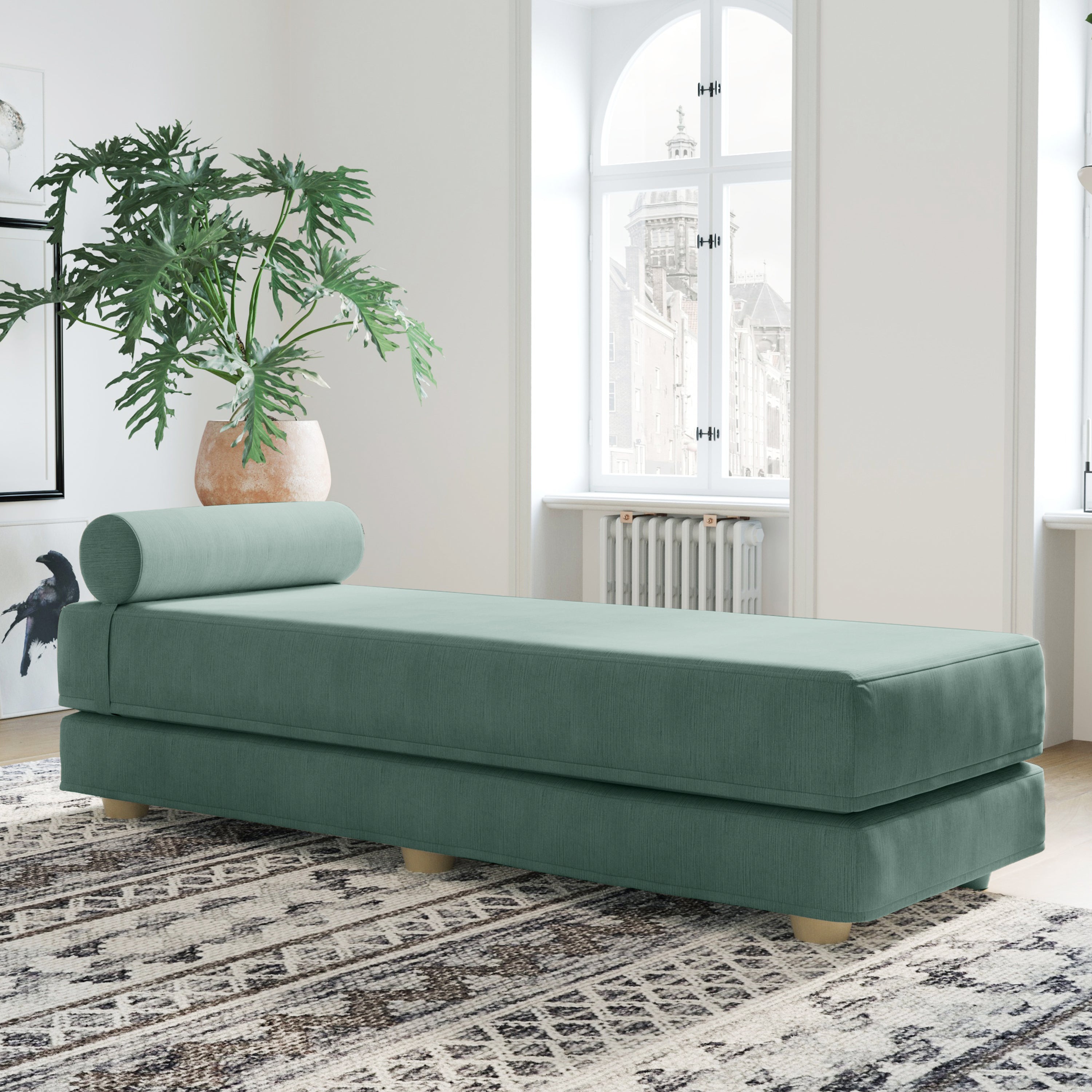 Jaxx Alon Daybed | Fold-Out Sleeper | Queen-Size Mattress – Brookstone