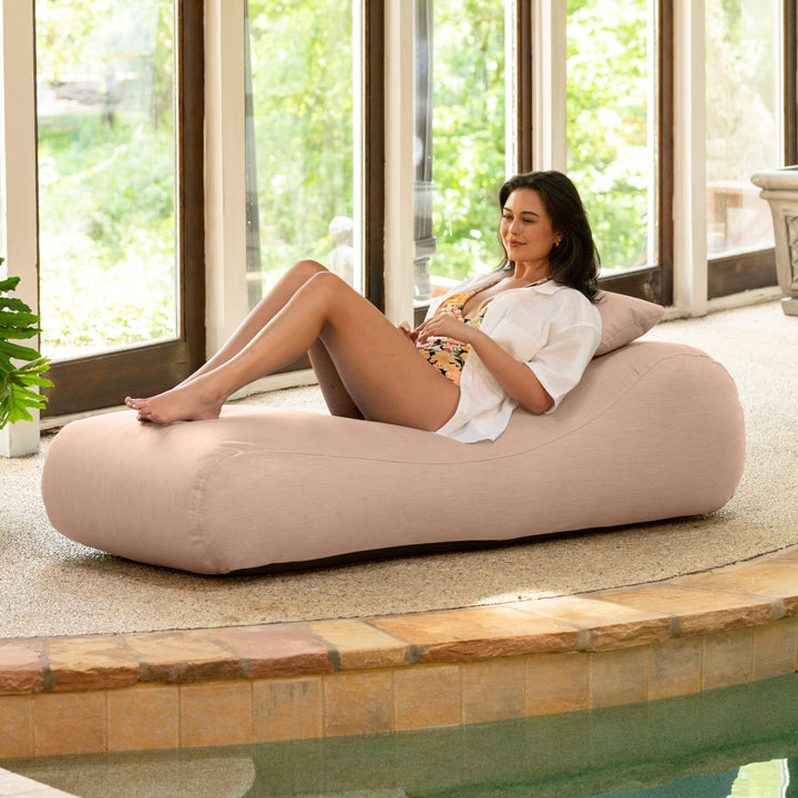 Arlo Outdoor Bean Bag Sun Lounger - Pool and Patio Chaise Recliner