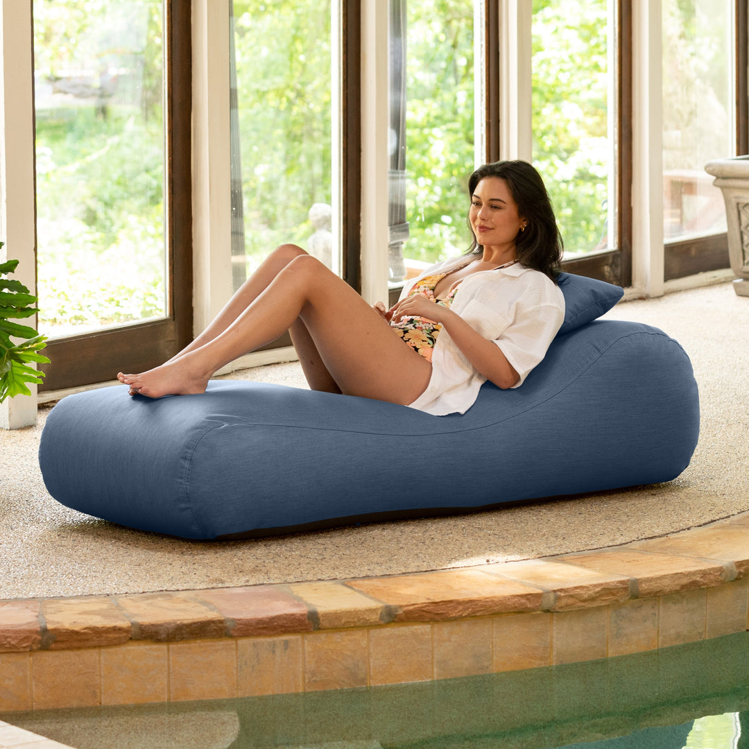 Arlo Outdoor Bean Bag Sun Lounger - Pool and Patio Chaise Recliner
