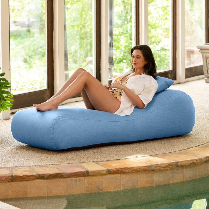 Arlo Outdoor Bean Bag Sun Lounger - Pool and Patio Chaise Recliner