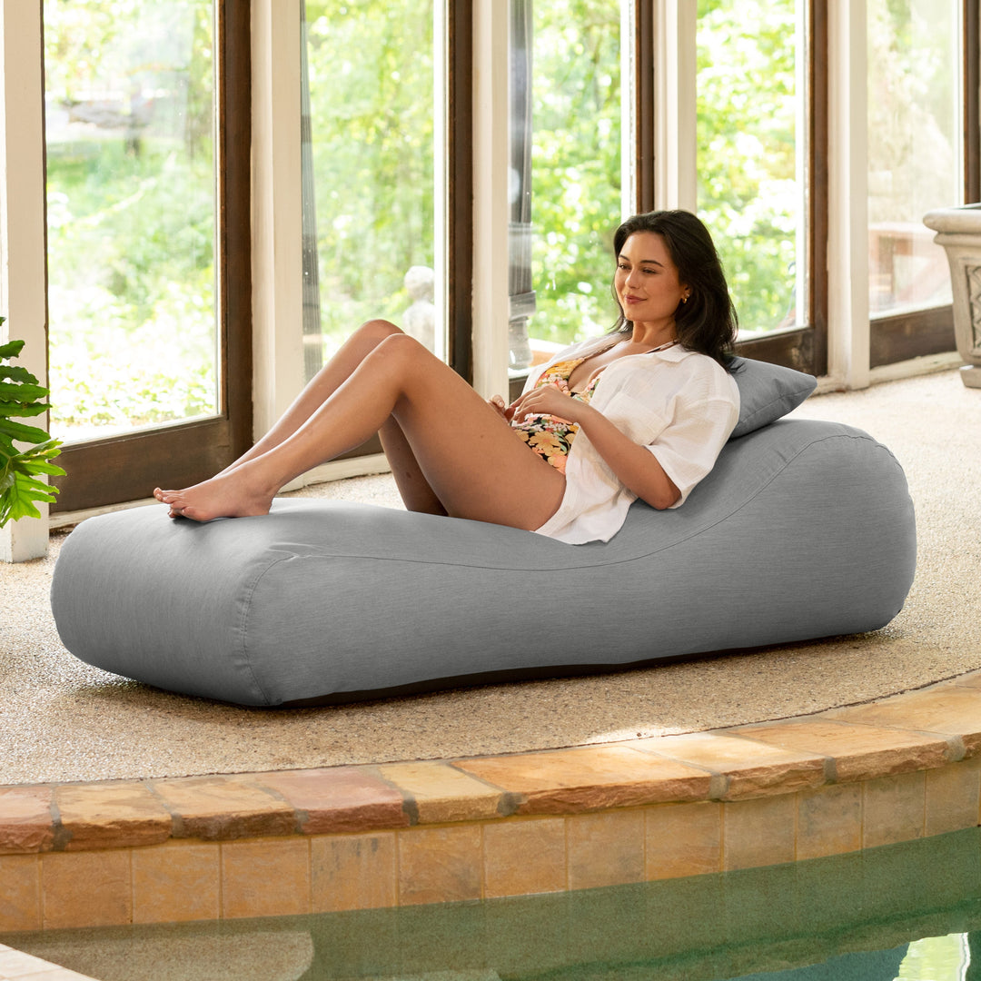 Arlo Outdoor Bean Bag Sun Lounger - Pool and Patio Chaise Recliner