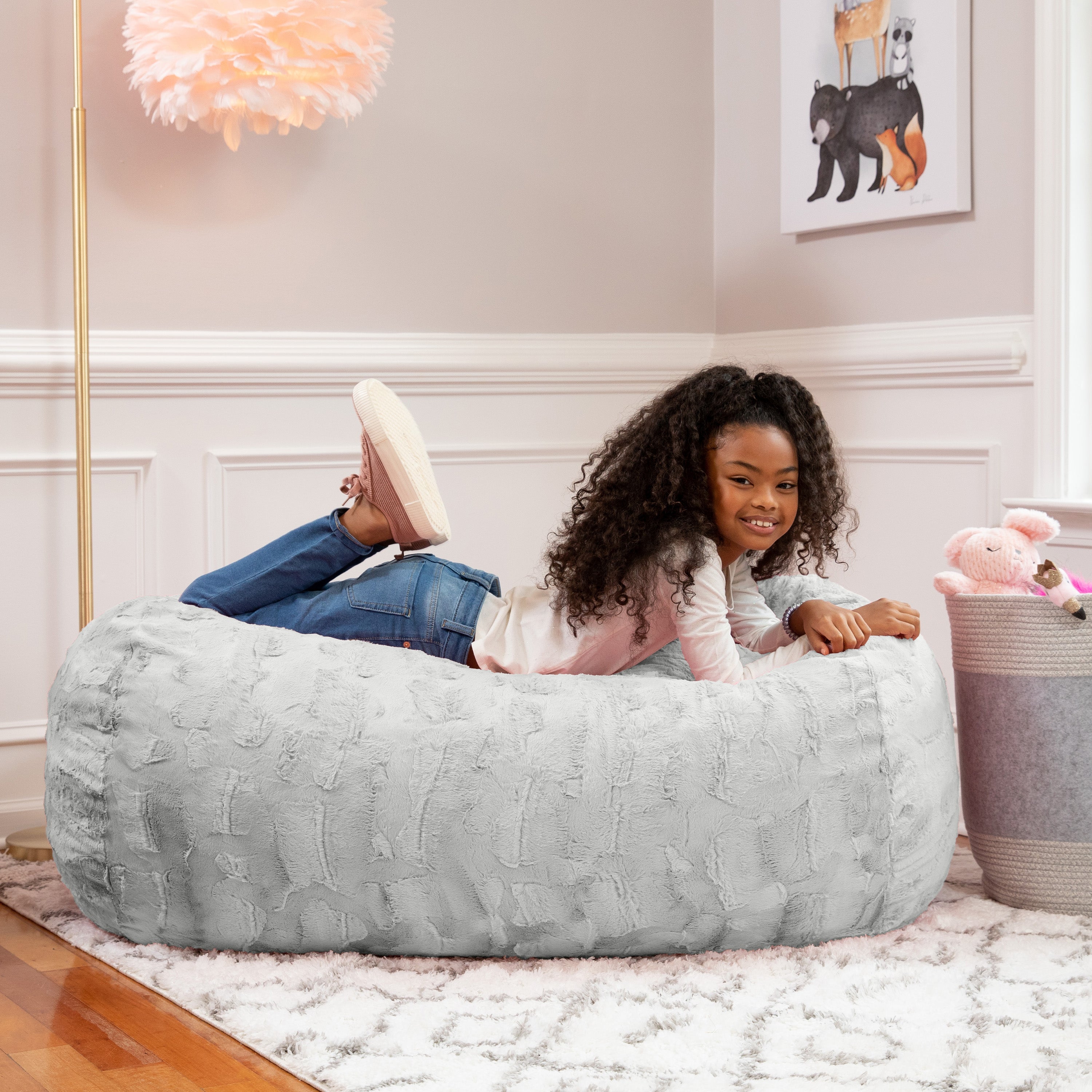 Jaxx Sofa Saxx Bean Bag Couch - 4 Foot - Faux Fur – Brookstone