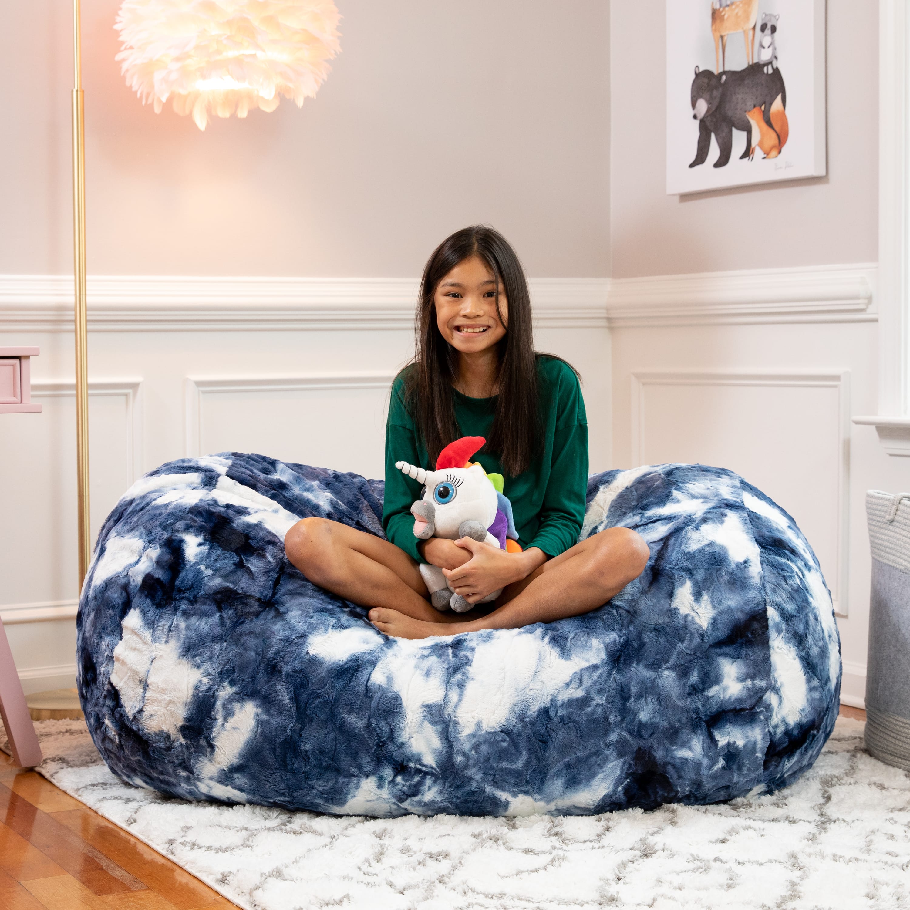 Jaxx Sofa Saxx Bean Bag Couch - 4 Foot - Faux Fur – Brookstone