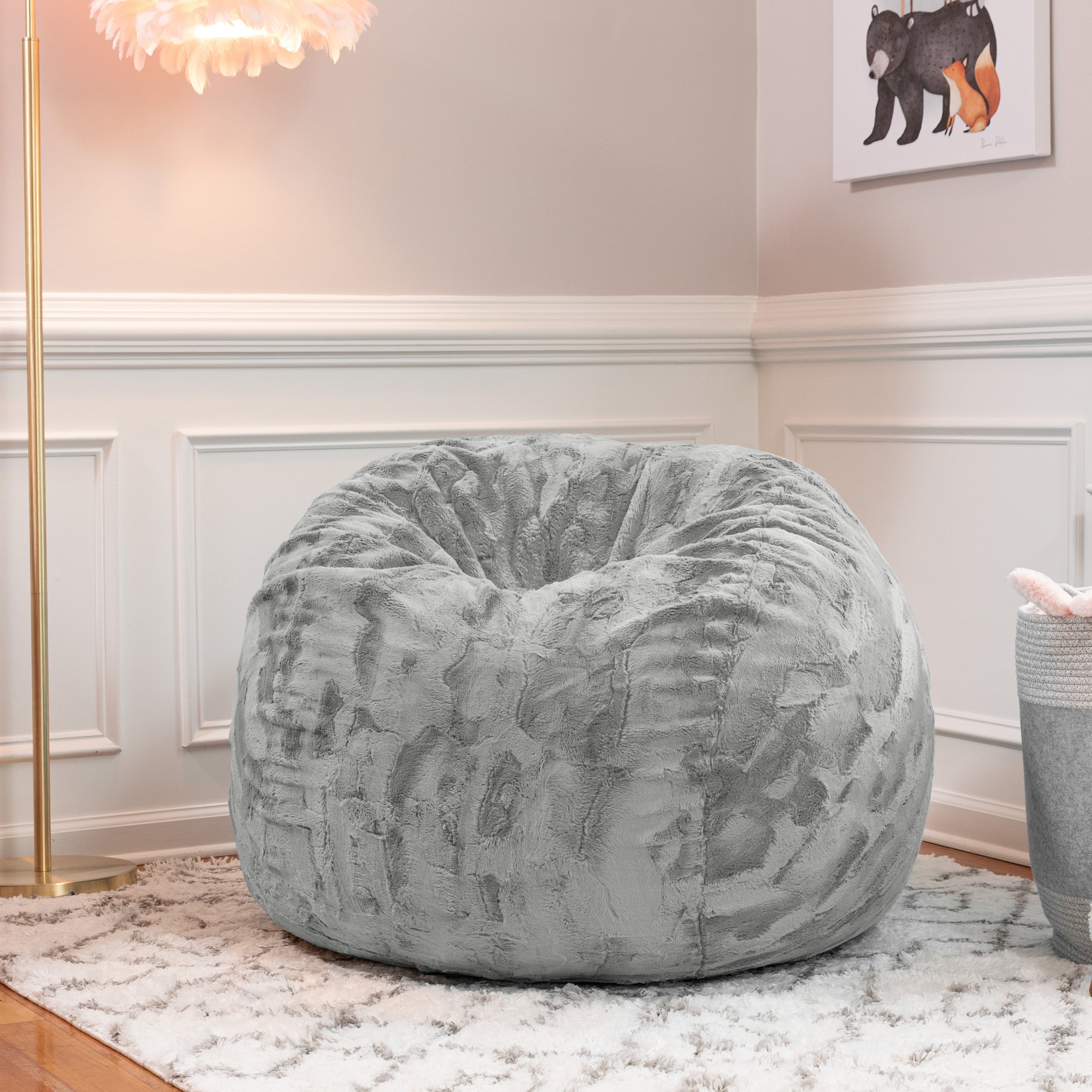 Jaxx Saxx 3 Foot Bean Bag Chair - Faux Fur – Brookstone