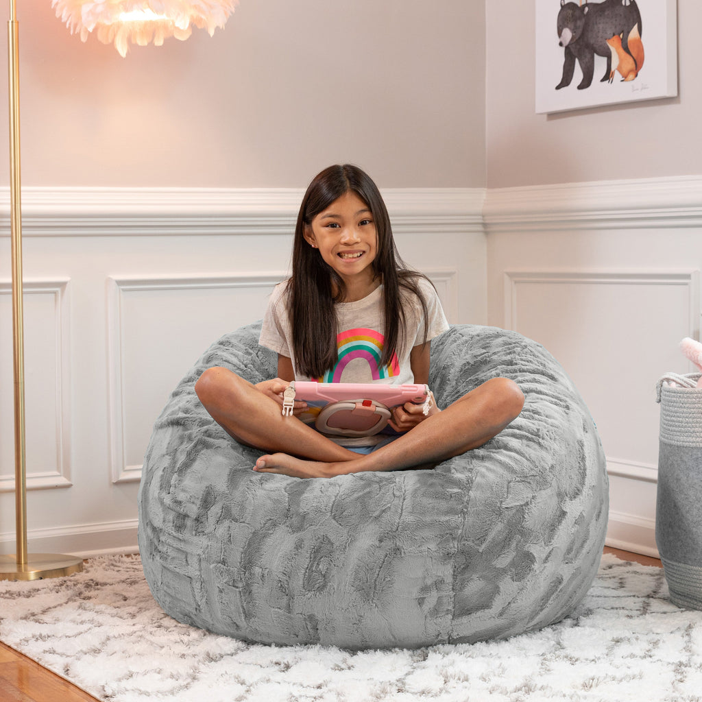 Jaxx Saxx 3 Foot Bean Bag Chair - Faux Fur – Brookstone