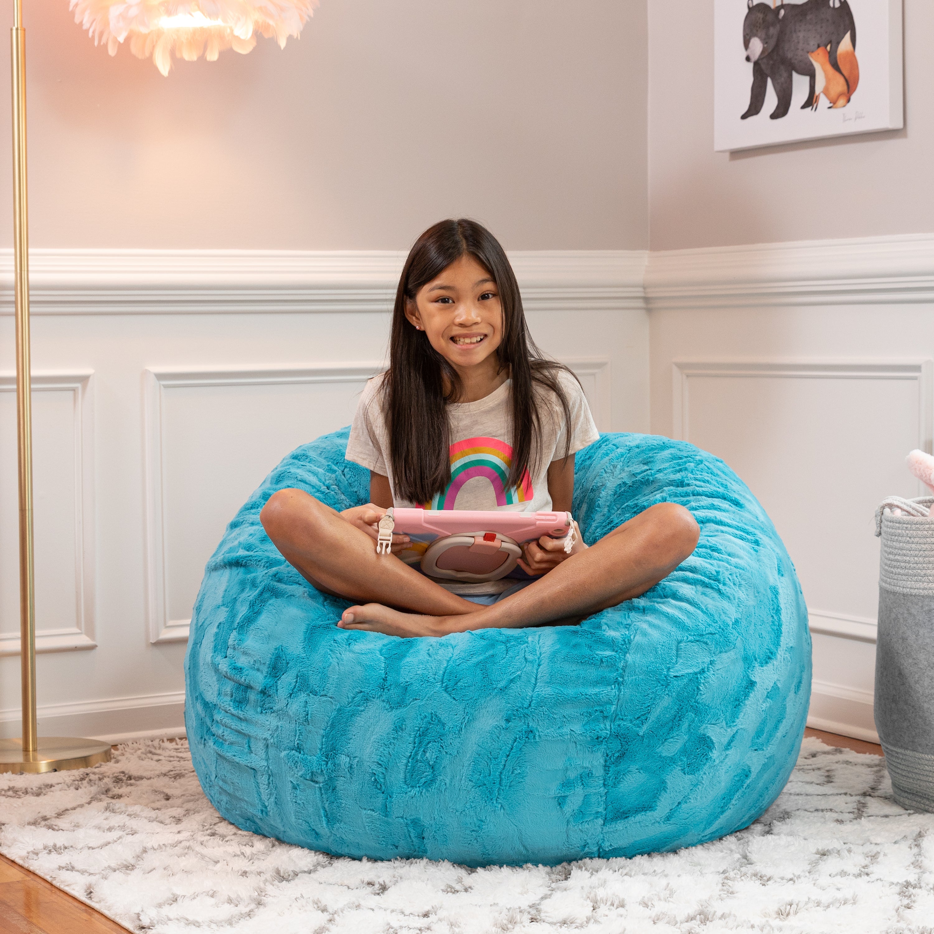 Jaxx Saxx 3 Foot Bean Bag Chair - Faux Fur – Brookstone