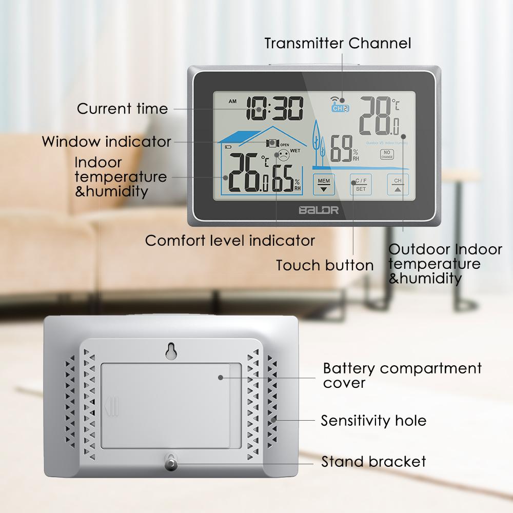 BALDR Wireless Weather Station, Digital Thermometer & Hygrometer (Indoor&Outdoor),